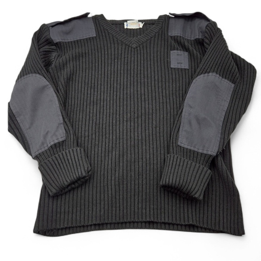 Tact Squad Black Ribbed Commando Sweater V-Neck Military Tactical XL Mens